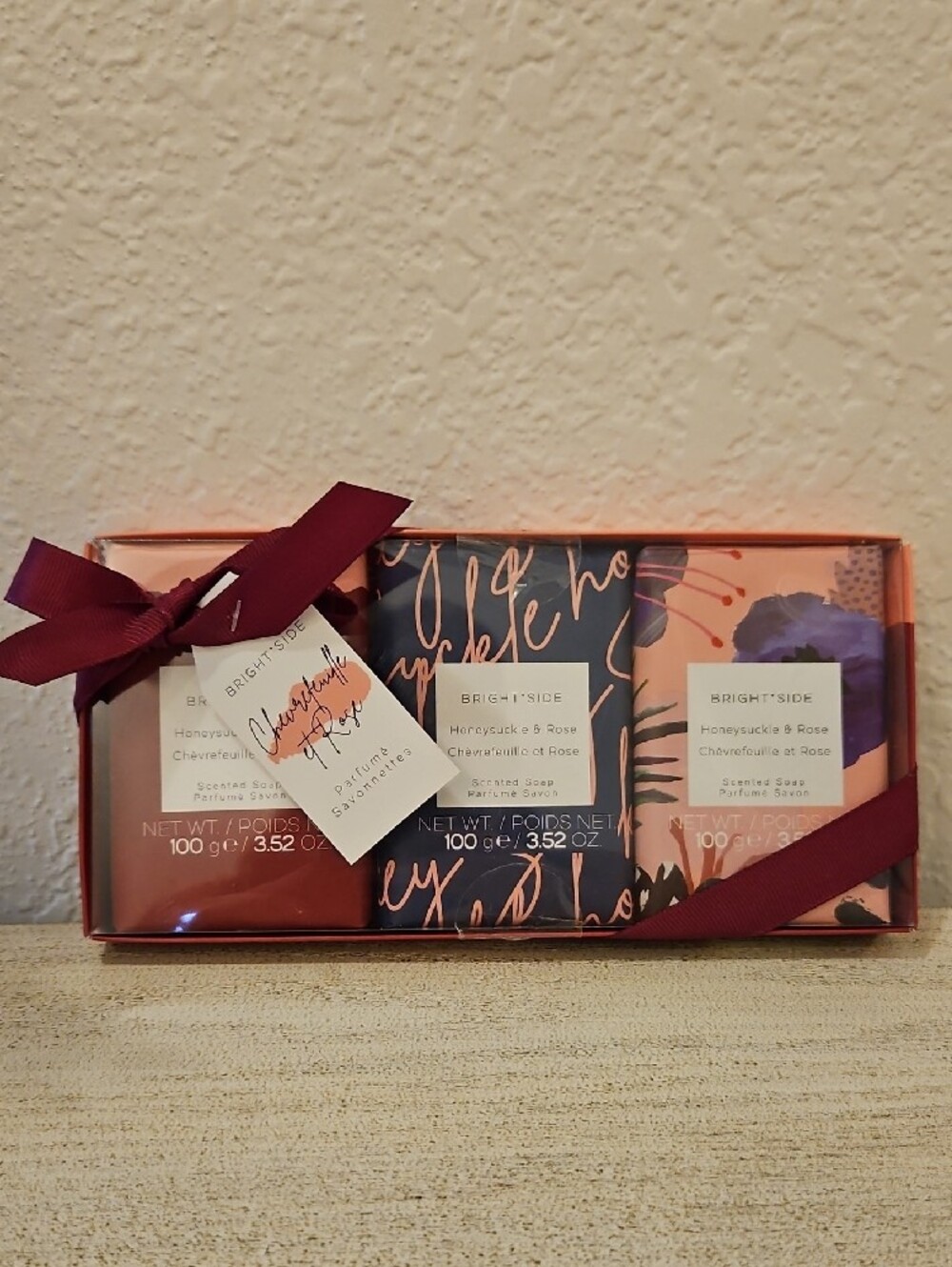Honeysuckle & Rose Soap Duo — Pink and Navy Gift Set
